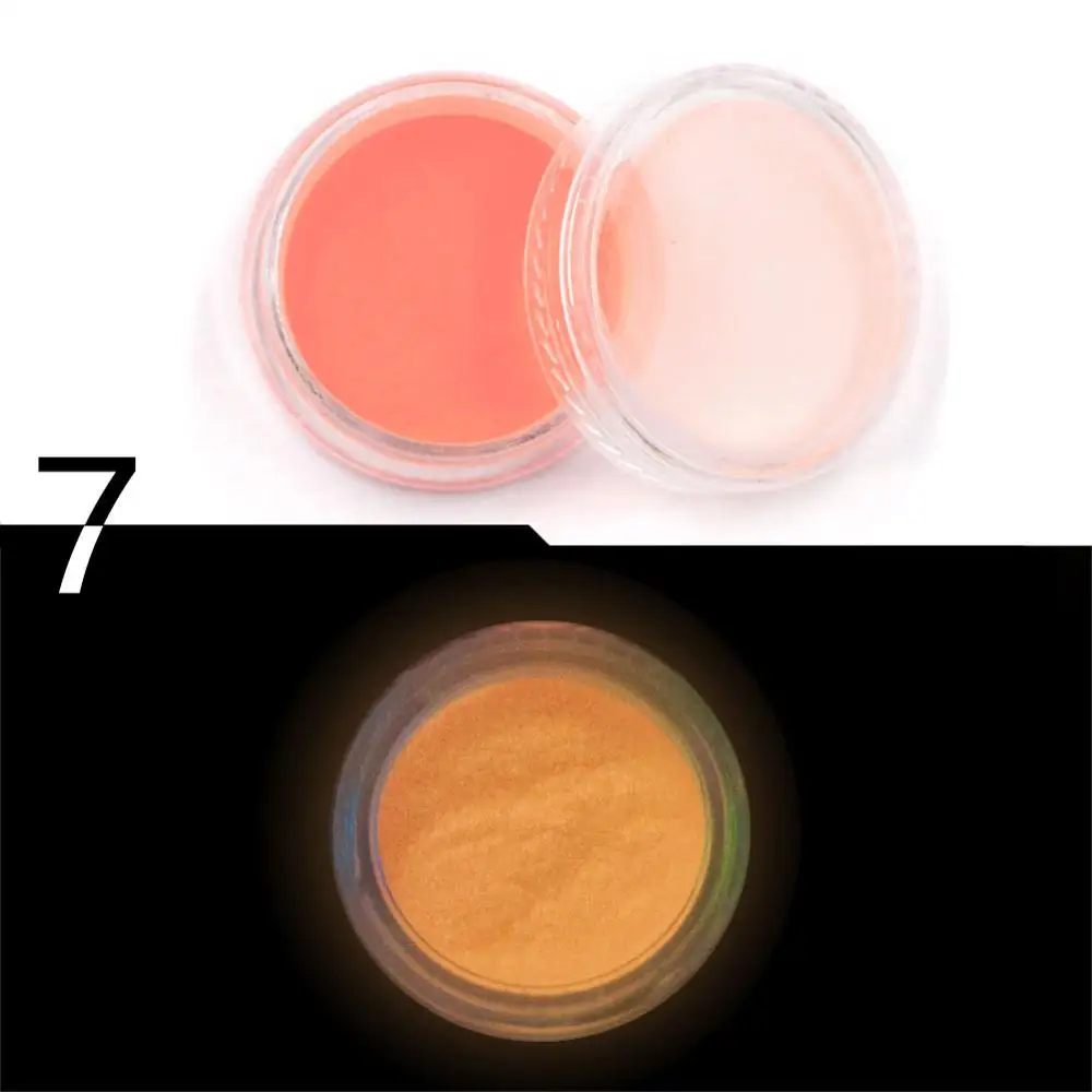 Meicaillin 12 цветов флуоресцентная пудра DIY яркий дизайн ногтей светится в темноте песочный порошок светящийся пигмент пыль светящийся блеск для ногтей - Цвет: 07
