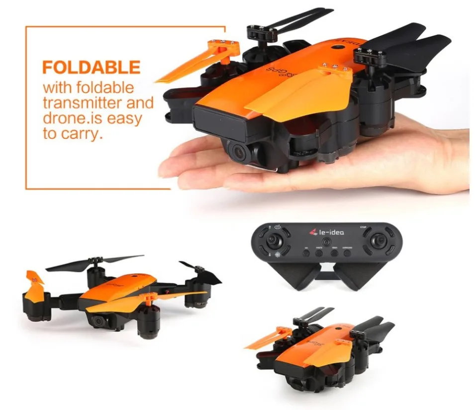 

Foldable IDEA7 RC Drone With GPS And 720P Wide Angle camera Altitude Hold Headless One Key Return follow model toys
