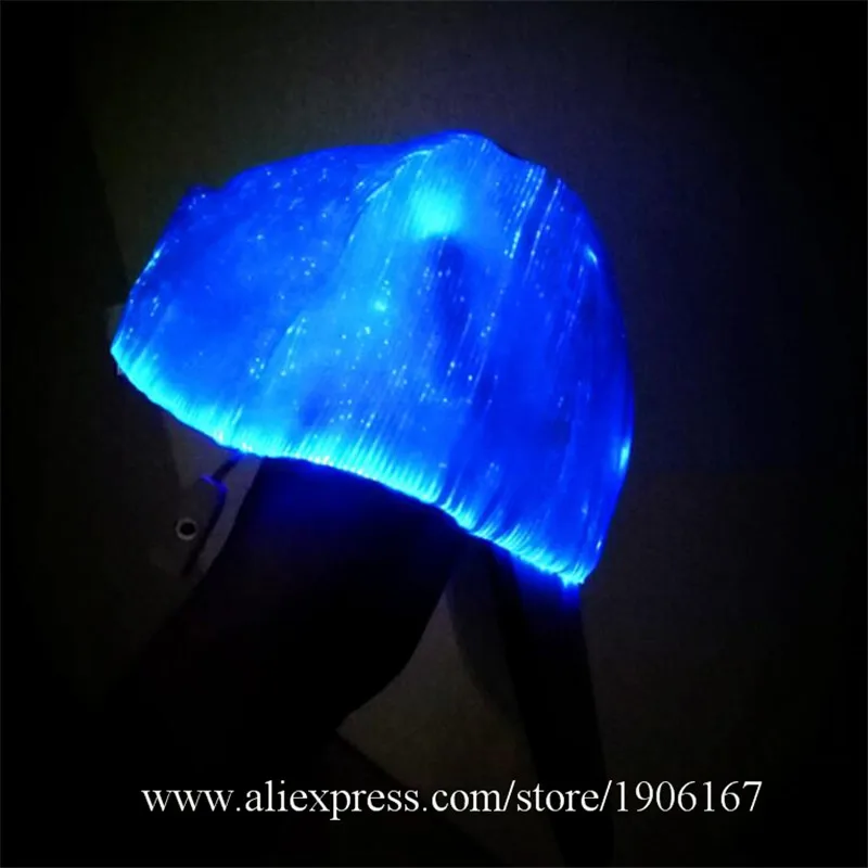 New led fiber 7 color light hat Bar music festival Judi night light hat Fashion light hat03