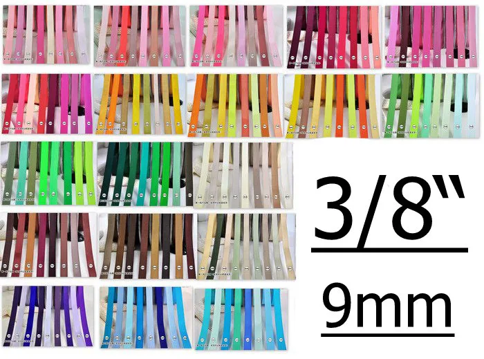 [IuBuFiGo] 3/8 &quot(9 мм) Фирменная однотонная цветная корсажная лента и подарочные ленты