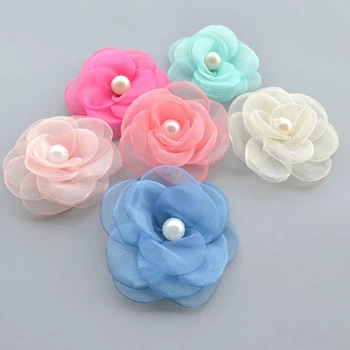 

Beautiful Yarn Burnt Edge Sequins Rose Fabric Snow Yarn Flowers Baby Children's Hair Lead Band DIY Material Handmade Flowers