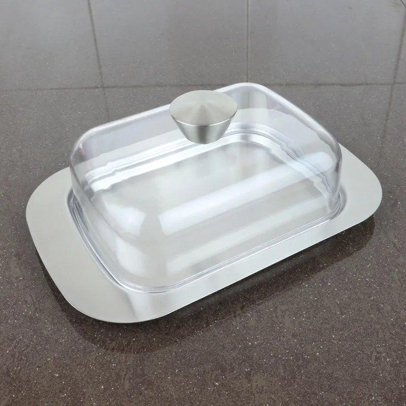 1Set Stainless Steel Butter Dish For Butter Container Elegant Cheese Server Storage Fruit Salad Dinner Tray Cheese Kitchen Dish - Цвет: 06