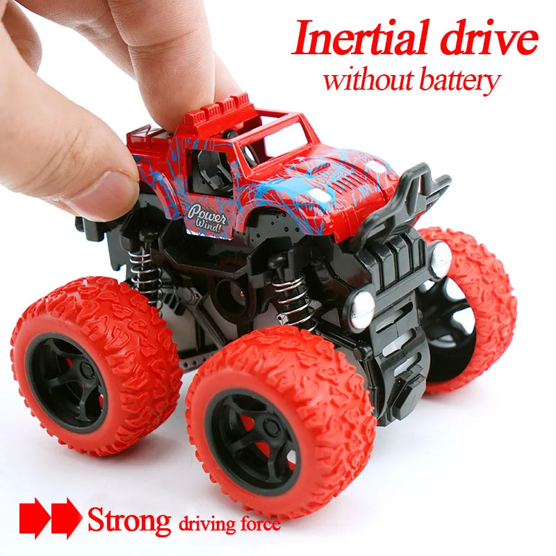 Mini 4Wd Inertia Rotatable Car Toys Friction Power Four-Wheeled Off-Road Vehicle Diecast Model Inertial Car Toy