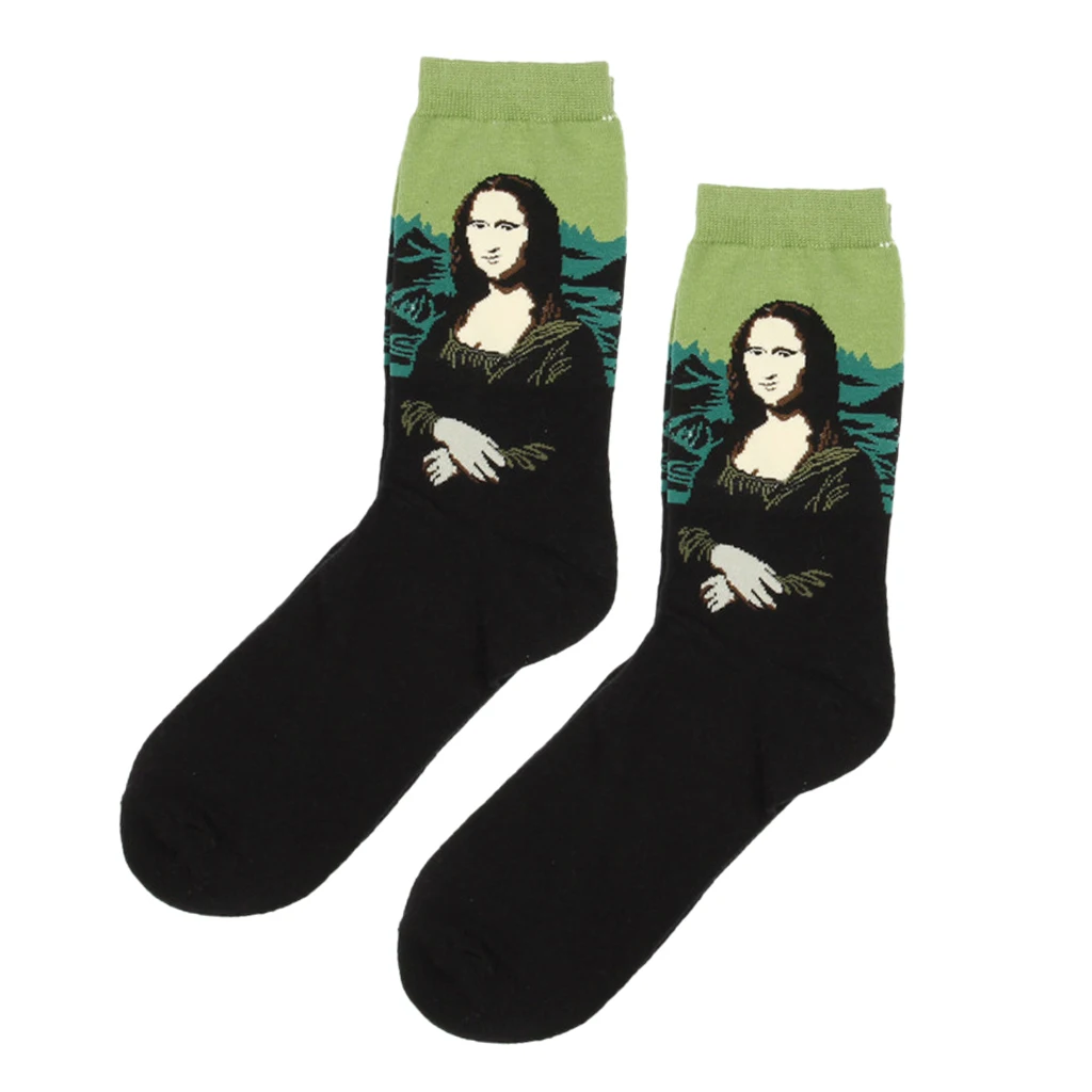Men's Classical Painting Crew Socks Casual Mid-calf Length Socks #1