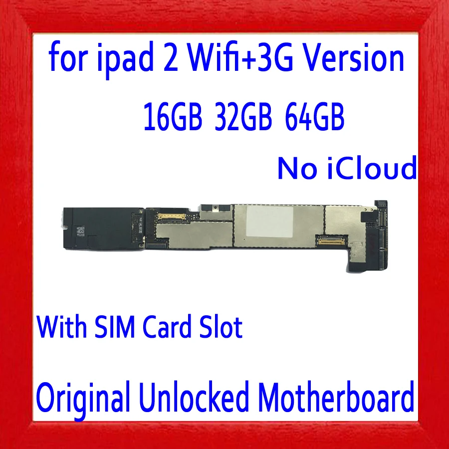 С SIM картой для ipad 2 Wifi + Материнская плата версии 3G Оригинальный разблокированный