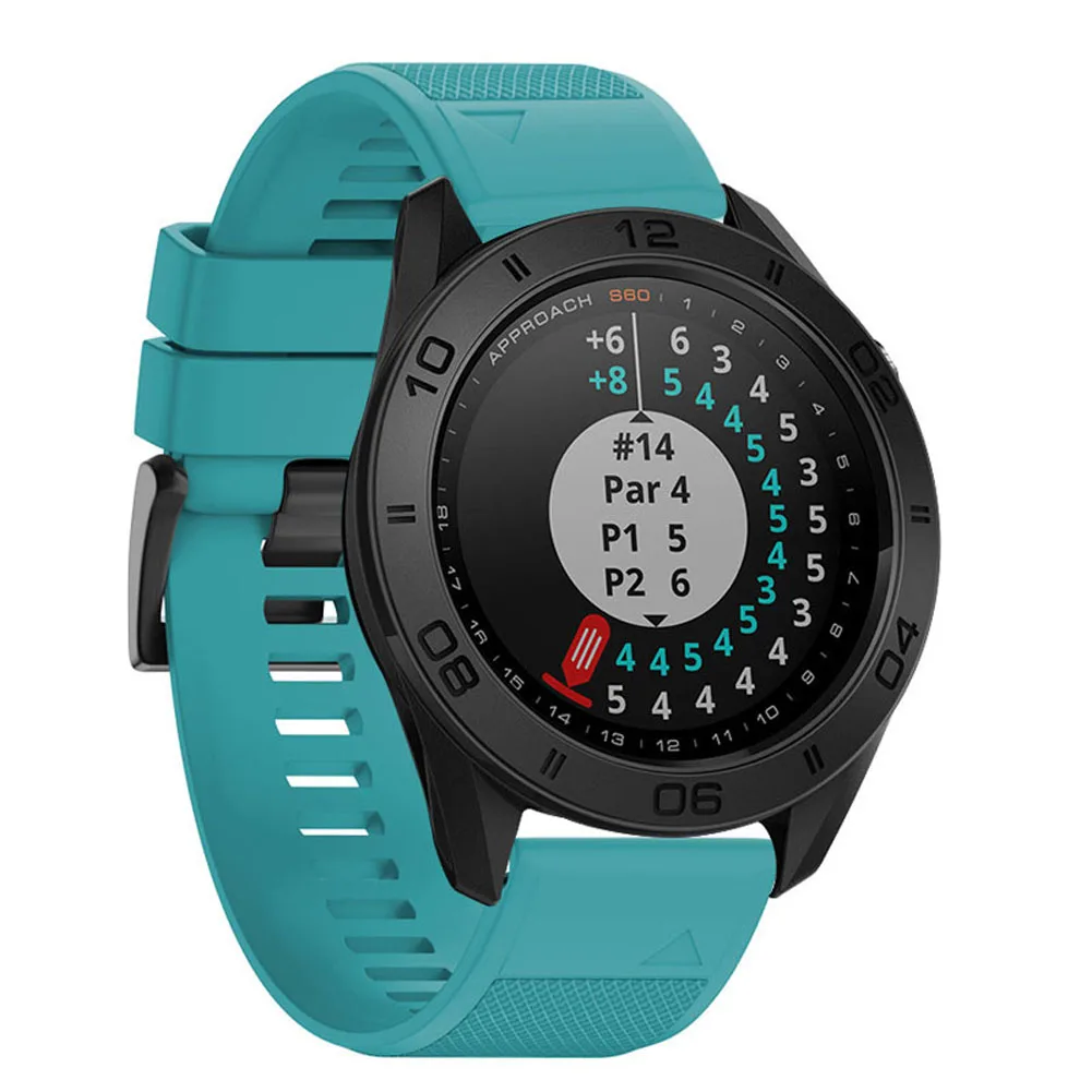 Bluish Green 22 мм Quick Release простого кроя силиконовый сменный ремешок для часов для Garmin Fenix 5 Forerunner 935 подход S60 IJS998 - Цвет: Bluish Green