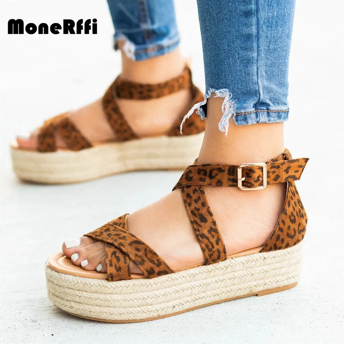 

MoneRffi Summer Women Sandals Wedges Peep Toe Shoes High Heels Height Increasing Beach Ladies Pumps Casual Platform Footwear New