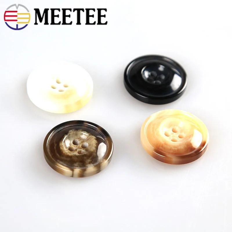 

Meetee 50pcs 15-28mm Plastic Resin Buttons DIY Suit Coat Thin Side Decorative Buckle Sewing DIY Scrapbooking Material CN004