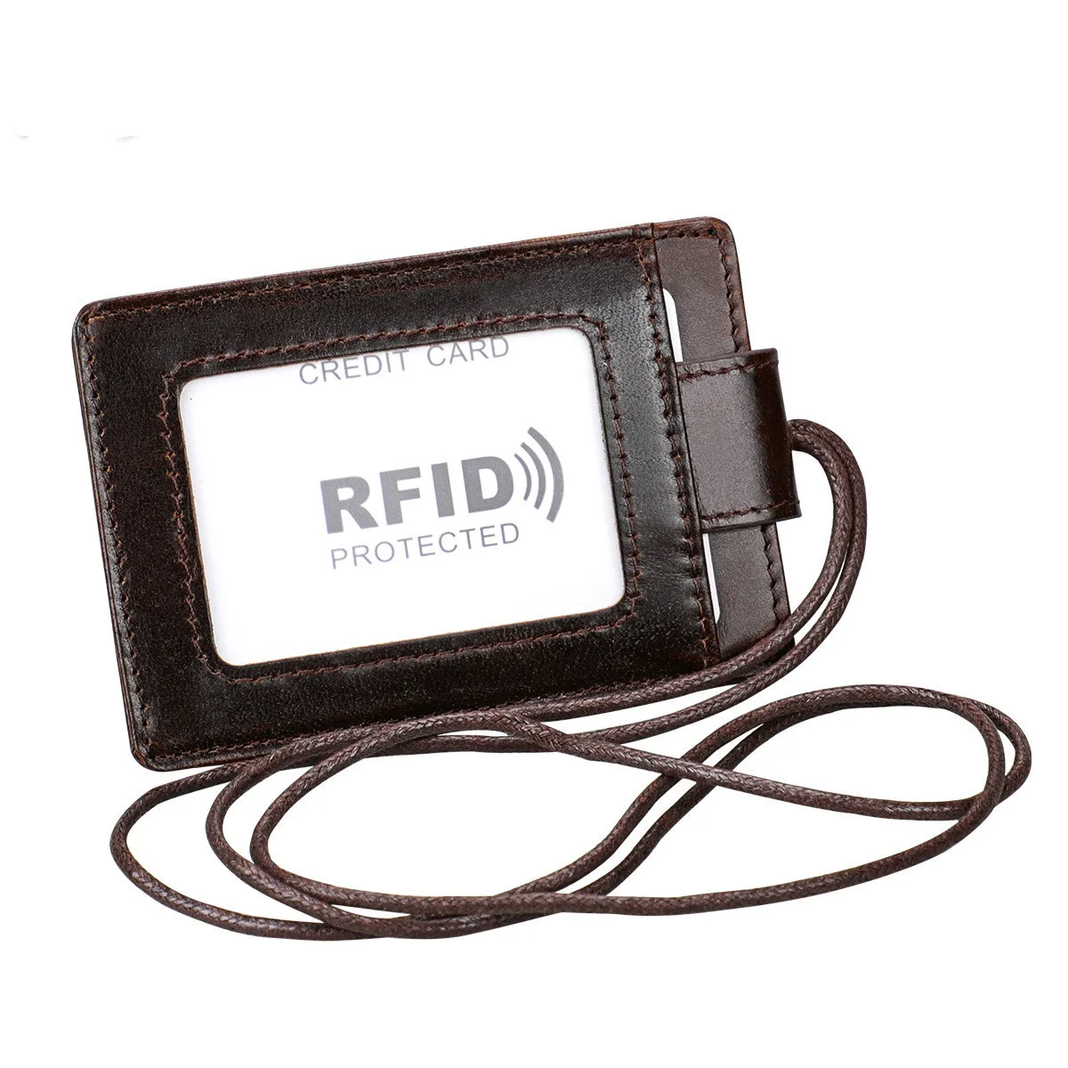 

Women Man card case holder Lady Bank Credit Card Holders Male Card Cover Bus ID Holders Identity Badge with Rope
