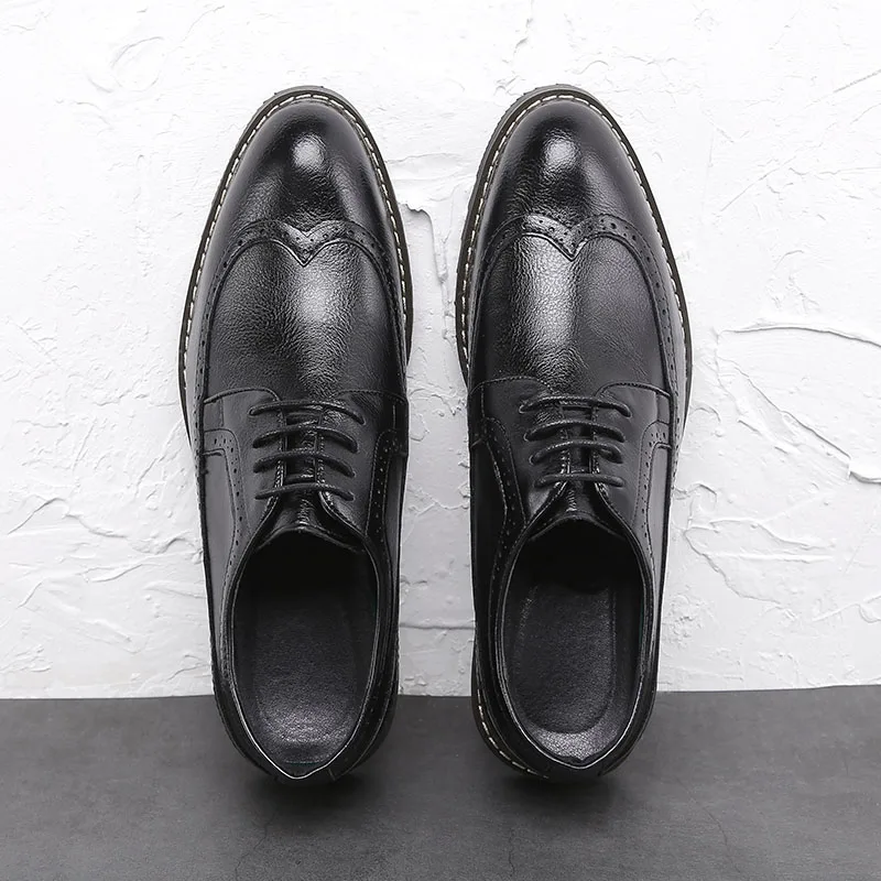 D'affaires Oxford Pour Cuir Noir Mariage Pointu De Bout marron jaune Formelle B1077 Hombre Robe Chaussures Verni En Zapatos Hommes RqFpvz4fn