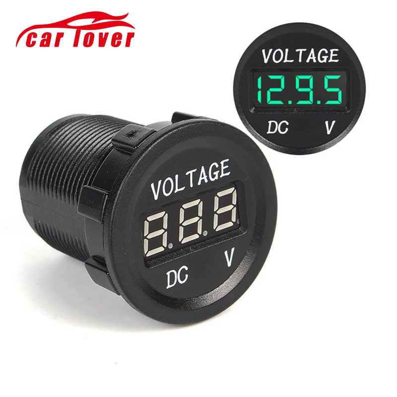 Green Light LED Digital Display Voltmeter Socket for 12V 24V Car Motorcycle Cigarette Lighter Power Voltage Meter Plug Moniter | Автомобили