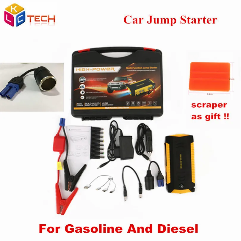 

Multi Function 16000mah Car Charger High Capacity 12V Car Jump Starter 4USB Current SOS Lights Car Emergency Power Bank