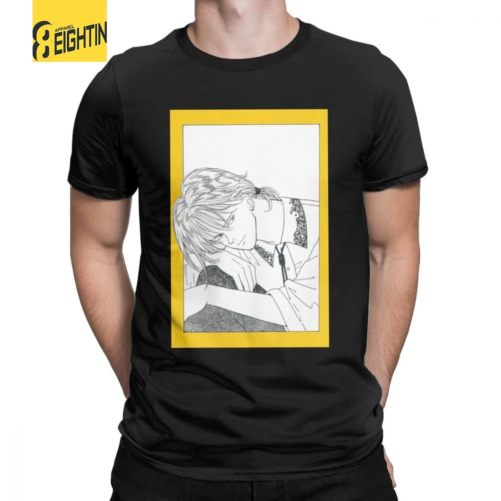 

Banana Fish T-Shirts Anime Japanese Crime Ash Eiji Comic Manga Humor T Shirt Man Short Sleeved Tops Beach Tees Cotton O Neck