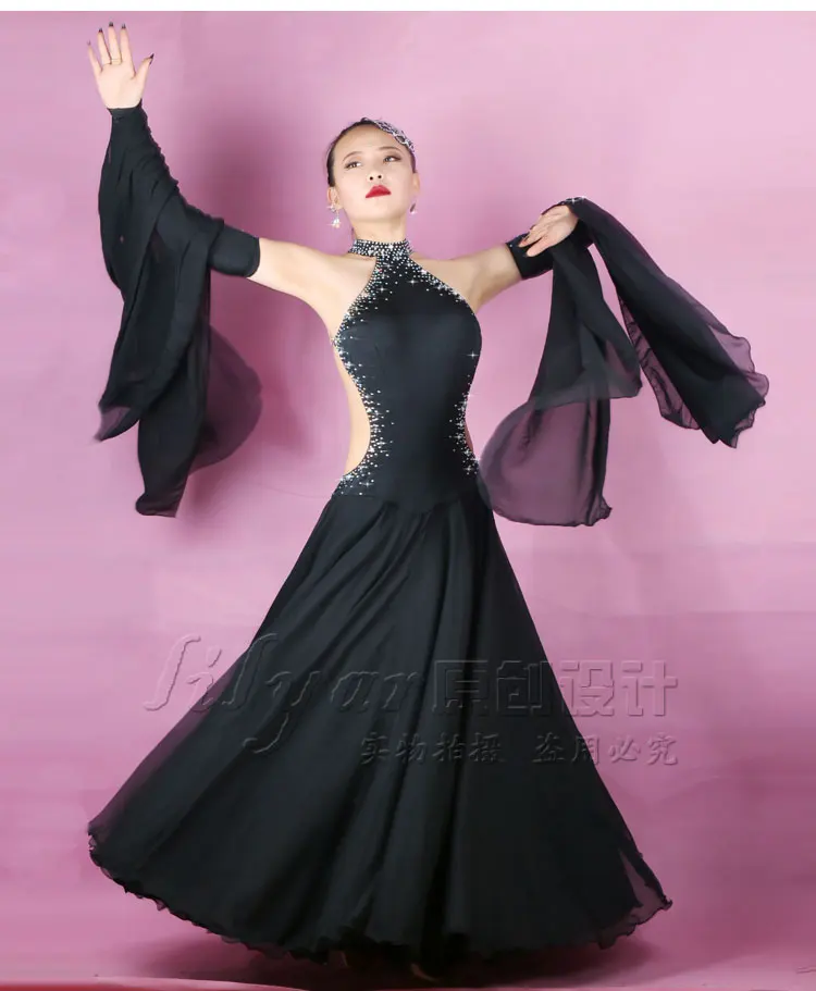 Платья для конкурса бальных танцев стандартные платья для общественных мероприятий Вальс платье для бальных танцев современные танцевальные костюмы с открытой спиной