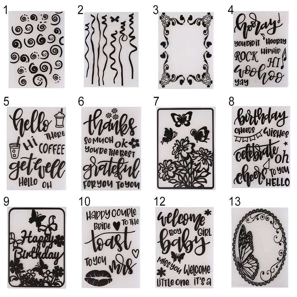 

26 style Plastic Embossing Folder Stencils Template Molds Scrapbooking Paper Crafts Decor Cards Making Photo Album Decoration