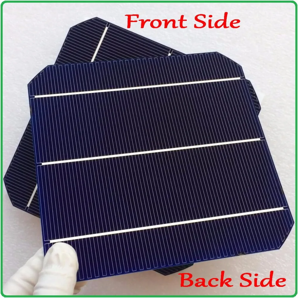 

Promotion 40pcs High Efficient 6.4W 156mm 3BB molycrystalline Solar cell grade A + enough pv ribbon for DIY solar panel