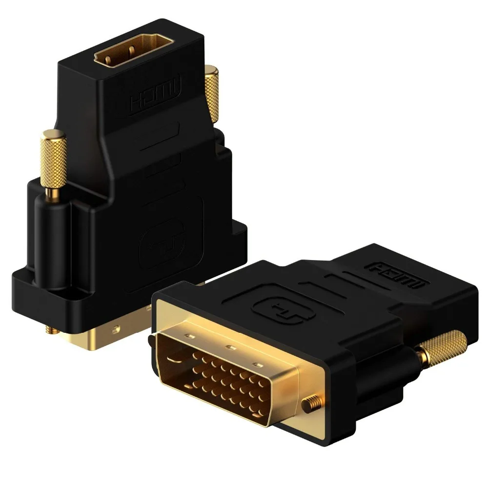 Jzyuan DVI в HDMI адаптер конвертер позолоченный мужского DVI 24 + 1 Pin к женскому HDMI конвертер 1080 P для ПК PS3 проектор HDTV