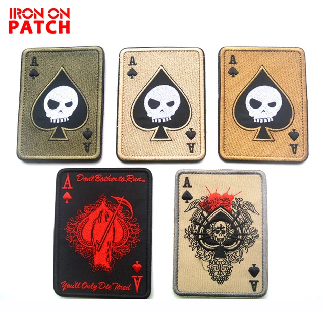 1PC Iron On Patch DIY Embroidered Patch Black Small Stickers Biker Badge On  Backpack Iron Patches