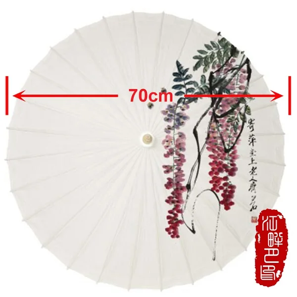Белоснежка с вишневым маслом бумажный зонтик Летний Длинный Цветочный бумажный зонтик китайский Ресторан подвесной Декор бумажный зонтик - Цвет: Diameter 70CM