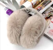 Active foldable adult unisex sold earmuffs rabbit fur black white red pink rose coffee new arrival fashionable hot sell 2I005