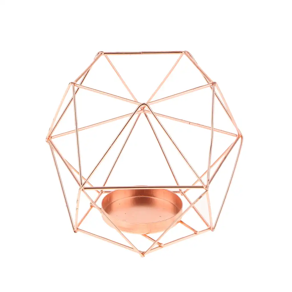 2pcs 3d Geometric Candle Holders Tea Light Pillar Holders Stands Succulent Pot Wedding Centerpieces Rose Gold Aliexpress
