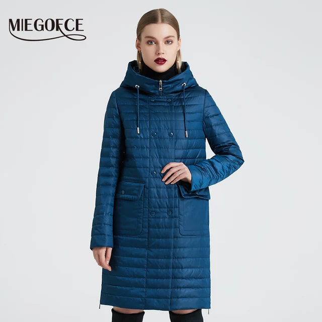 MIEGOFCE 2019 Весенний Осенний Женское Пальто Женская Модная Ветрозащитная Куртка Стоячим Воротником Элегантное Женское Пальто Новый Весенний Дизаин