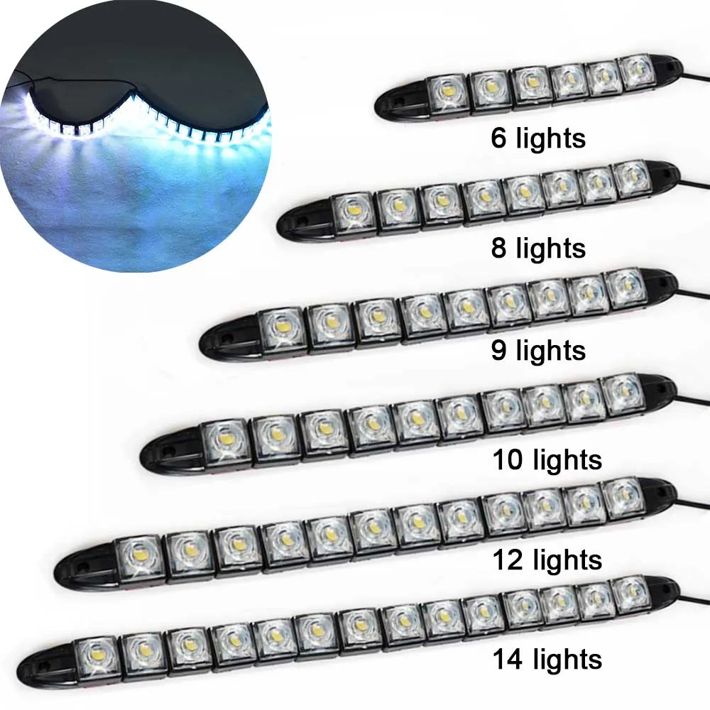 2 шт./пара Автомобильные дневные ходовые огни DRL светильник фара дальнего света, регулируемый полоски авто светодиодный гибкий Дневной светильник тумана светильник 12 V белого цвета