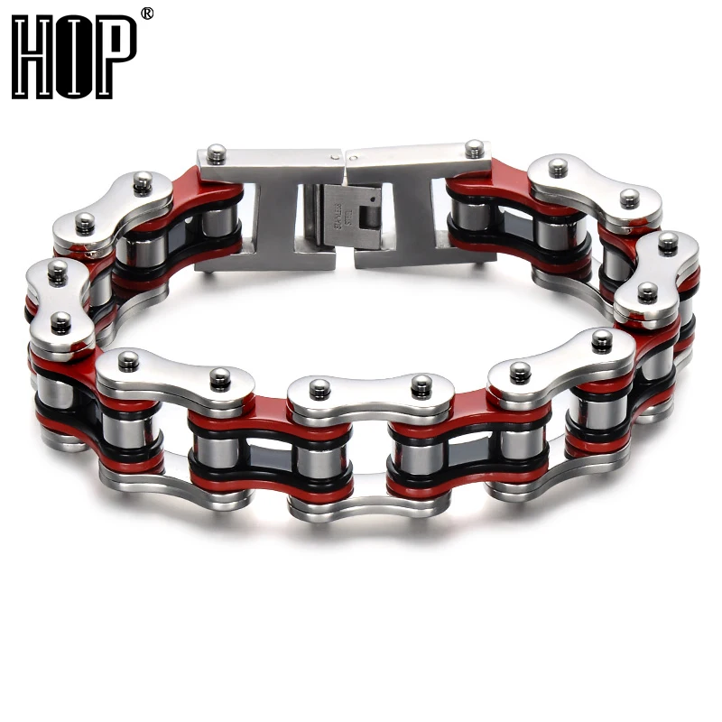 

HIP 19MM Thick Heavy Mens Bike Chain Bracelet Titanium Stainless Steel Biker Bicycle Motorcycle Link Chain Jewelry Dropshiping