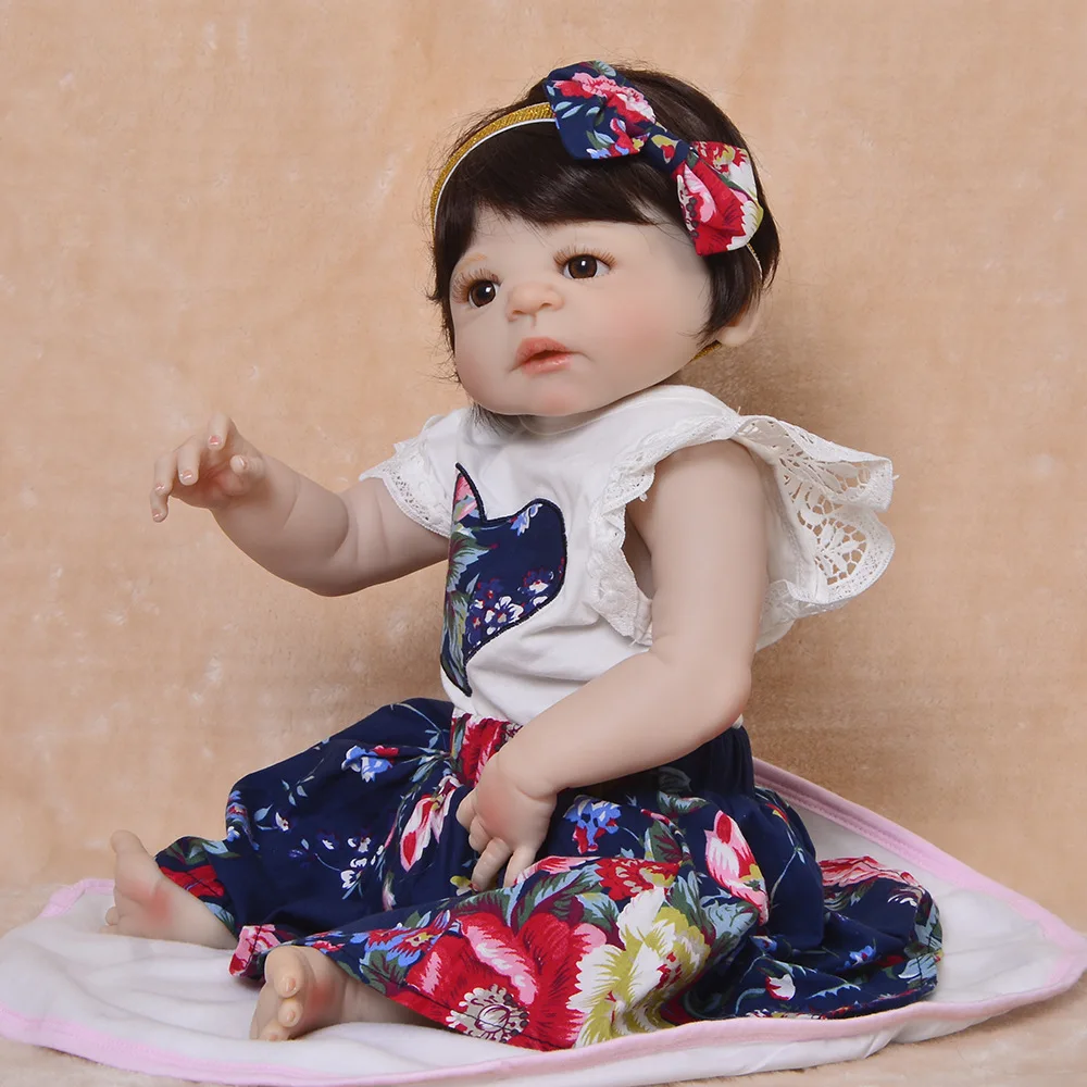 

Silicone Reborn Baby Dolls Toy for Girl 23 Inches Handmade Silicone Doll Reborn Complete Toy For Children As Lol Surprise Boneca
