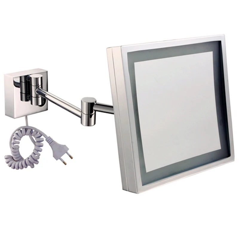 Высокого качества складной выдвижной зеркало для ванной с подсветкой косметическое зеркало со светодиодной подсветкой, металлический каркас материалы увеличение зеркал