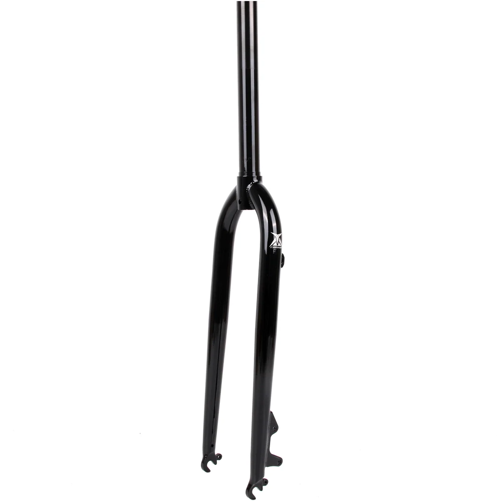 Хромированная молибденовая стальная передняя вилка MTB вилки для горных велосипедов 1 1/" 28,6 мм Дисковая тормозная вилка для 26/27, 5/650B дюймов - Цвет: black