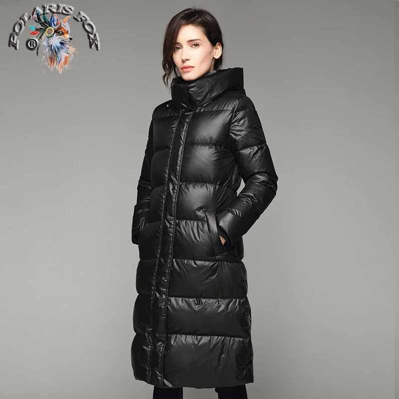 Polaris Fox 2018 Winter Smooth Jackets Women 90% White Duck Knee Parkas Women Hooded Coats Long Thick Warm Casual Snow Coat Coats