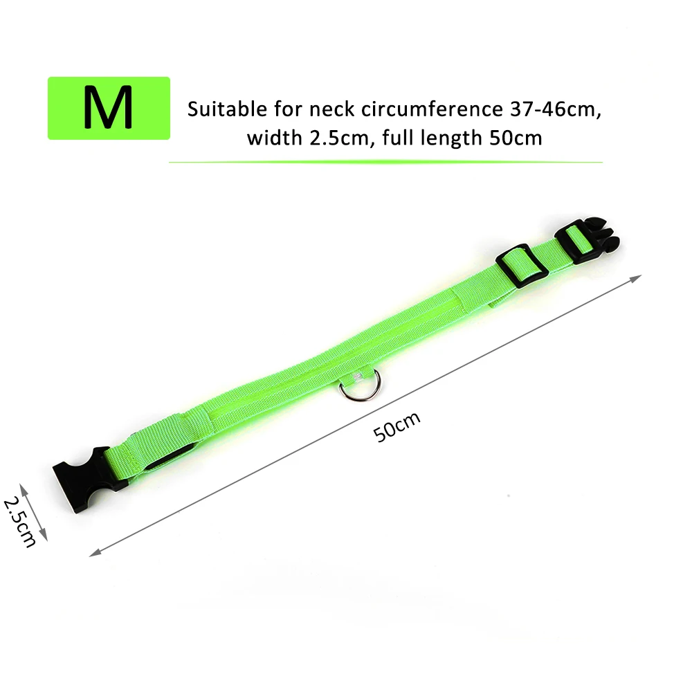 Нейлоновый светодиодный поводок для собак с подсветкой, светодиодный, мигающий, светящийся в темноте, ошейник для собак, поводок для домашних животных