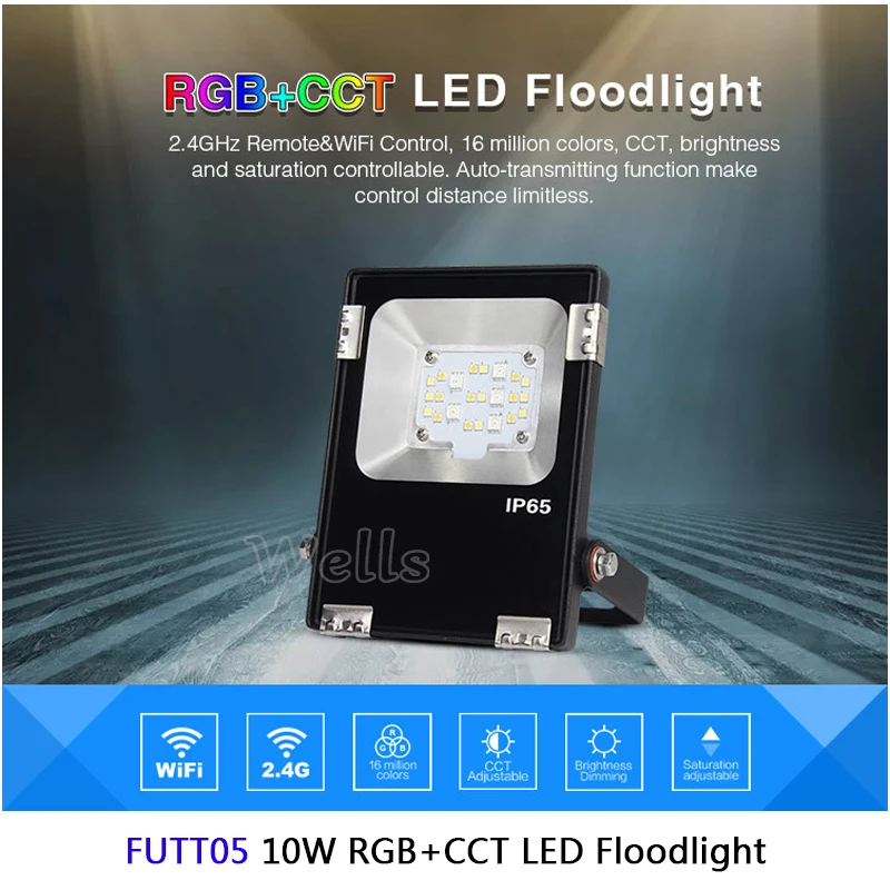 10W/20W/30W/50W Waterproof RGB+CCT LED Flood light  AC100-240V samrt  Outdoor Lighting IP65 can 2.4G remote/wifi/voice control misecu wifi camera 8mp 3mp 4mp 5mp security protection camera wifi survalance camera remote monitoring waterproof support onvif