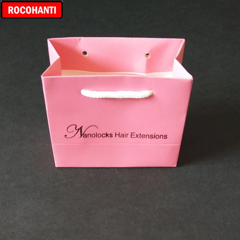 

50x Custom LOGO Printing Pink Paper Bag for Jewelry Gift Retail Packaging Made With Thick 250Grams Paperboard