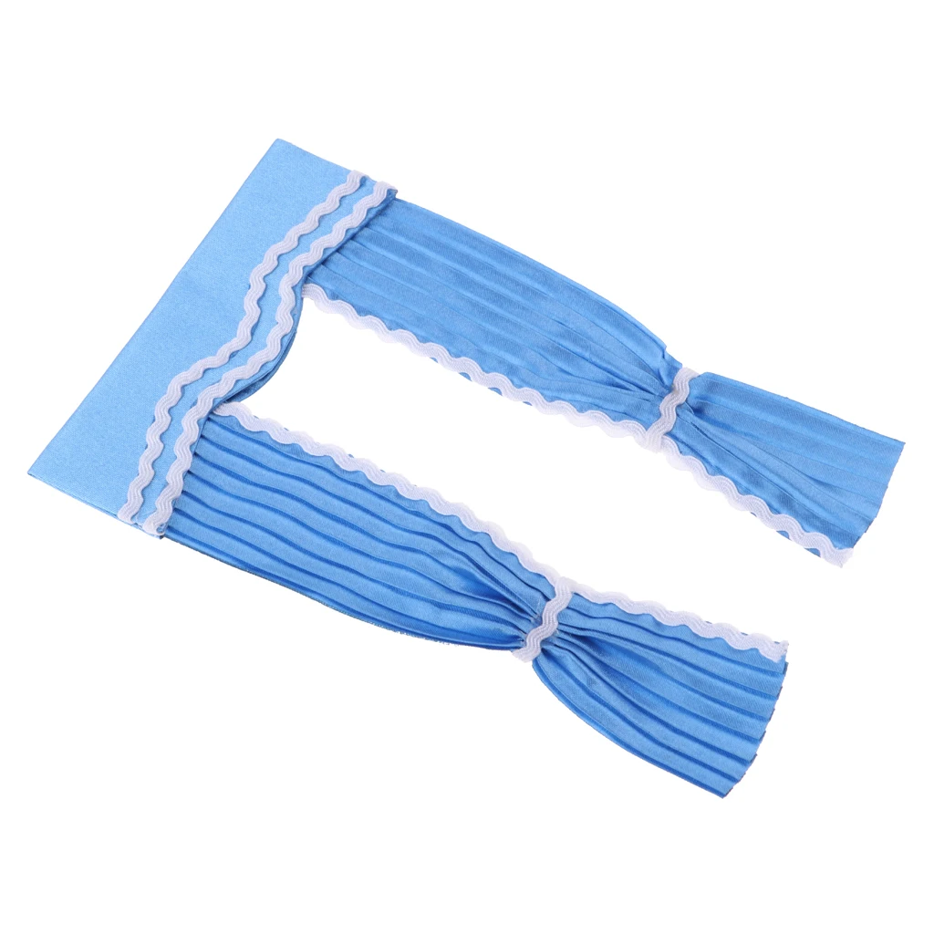 1:12 Scale Dollhouse Miniature Cute Satin Silk Long Curtain for Dolls Bedroom Room Furniture Decor Accessory