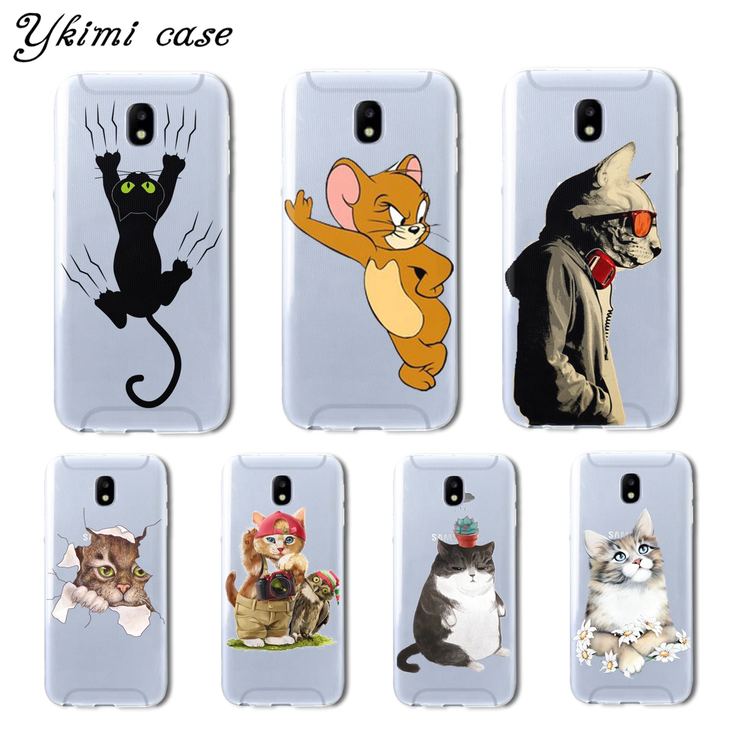 

Ykimi Case For Samsung J3 J5 J7 2017 Eurasian version J3 J4 J6 J8 2018 Case Super cute cartoon cat Cover TPU Soft Silicone capa