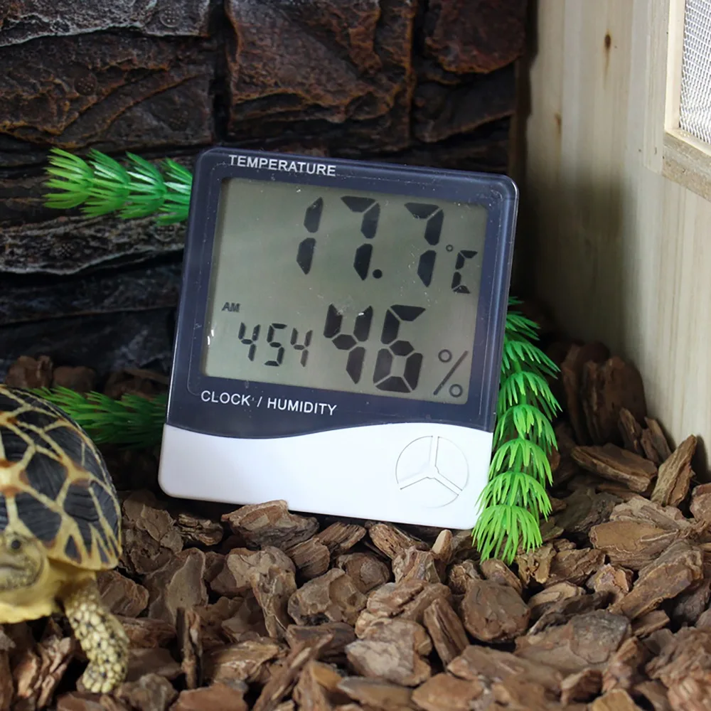 Цифровой многофункциональный Термогигрометр термометр для рептилия, черепаха лягушка тарантула насекомых Террариум glasshouse