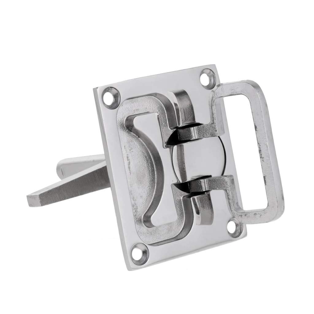 3.2'' x 2.7'' 316 Marine Stainless Steel Boat Hatch Latches Turning Lock Lift Handle Flush Anticorrosion Height Adjustable 