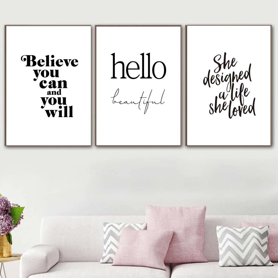 

HD Printed Inspiration Quote Canvas Painting Decor On The Wall Poster Nordic Canvas Wall Pictures For Home Decor No Frame