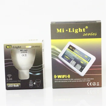 

2.4G Wireless WiFi Control Mi Light Dimmable LED Bulb GU10 4W AC85-265V 110V 220V CCT CW/WW LED Lamp light for iOS Android Phone