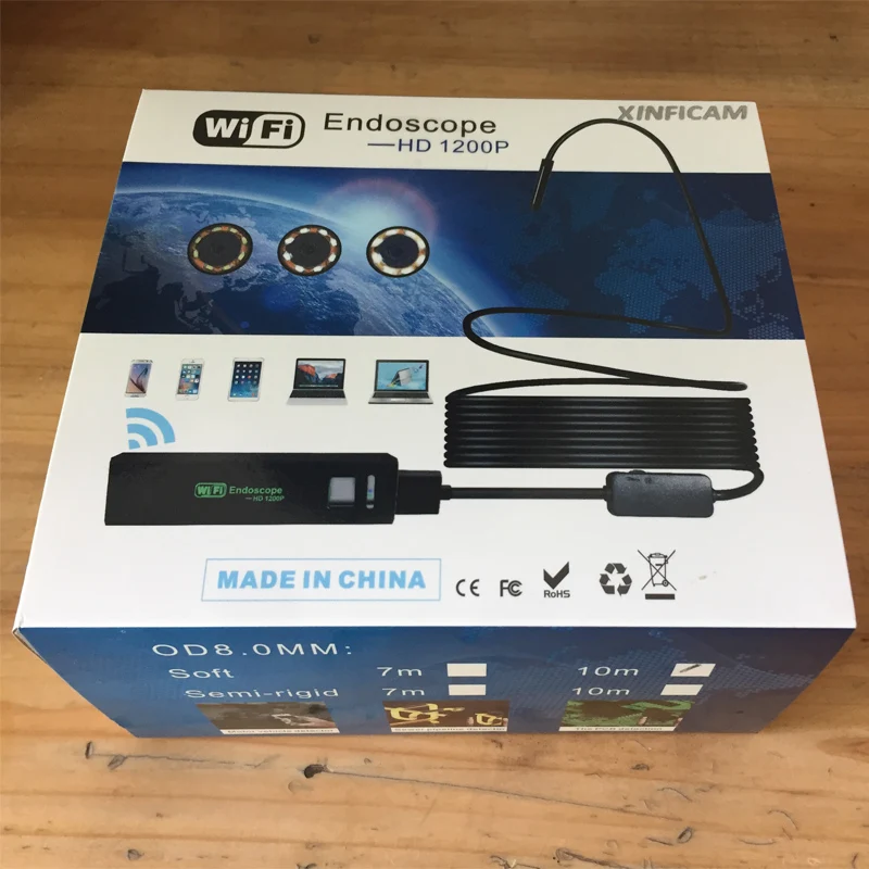 XINFICAM Wifi эндоскоп камера 8 мм 1200 P HD для Android iOS iphone провод Труба Змея осмотра