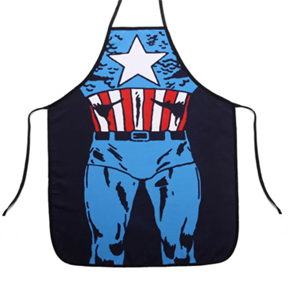 1 Pcs Creative 3D Funny Apron Super Hero Kitchen Apron Man Women Sexy Aprons Dinner Party Cooking Apron Adult Cuisine Pinafore