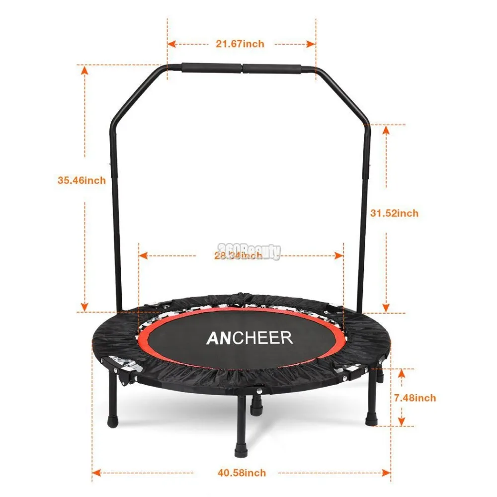 ANCHEER 40 дюймов Мини Складной батут для фитнеса тренировки Rebounder детский детей с