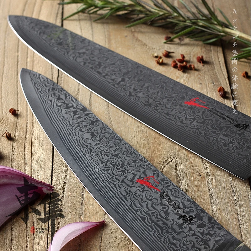 Japan's 67 layer VG10 Damascus knife Chef Knives Cleaver Slicing Utility Vegetable Kitchen Give Black walnut wood scabbard