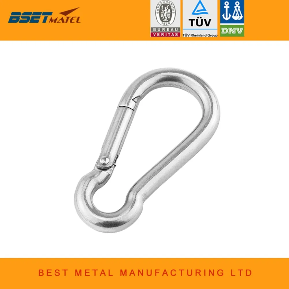 

M5*50mm Multifunctional 304 Stainless Steel Spring Snap Carabiner Quick Link Ring Hook snap shackle Chain Fastener Hook