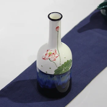 

Creative Hand Painted Pattern Porcelain Vase Home Kung Fu Tea Set Decoration Flower Holder Crafts Desktop Vintage Vases Gifts