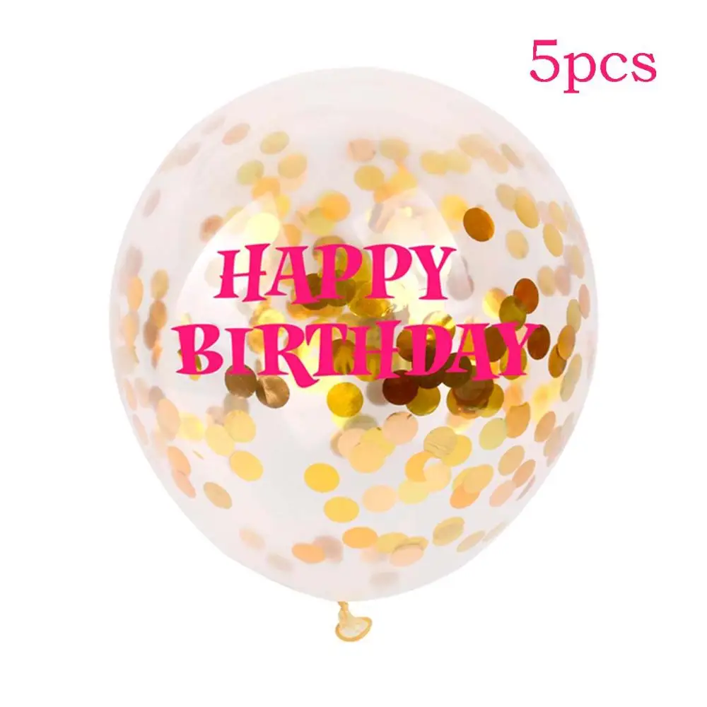 QIFU, 5 шт., 12 дюймов, конфетти, воздушные шары, голубой, розовый, для детского душа, для первого дня рождения, воздушные шары, украшения, принадлежности, Декор, Hulium, баллон - Цвет: Red birthday