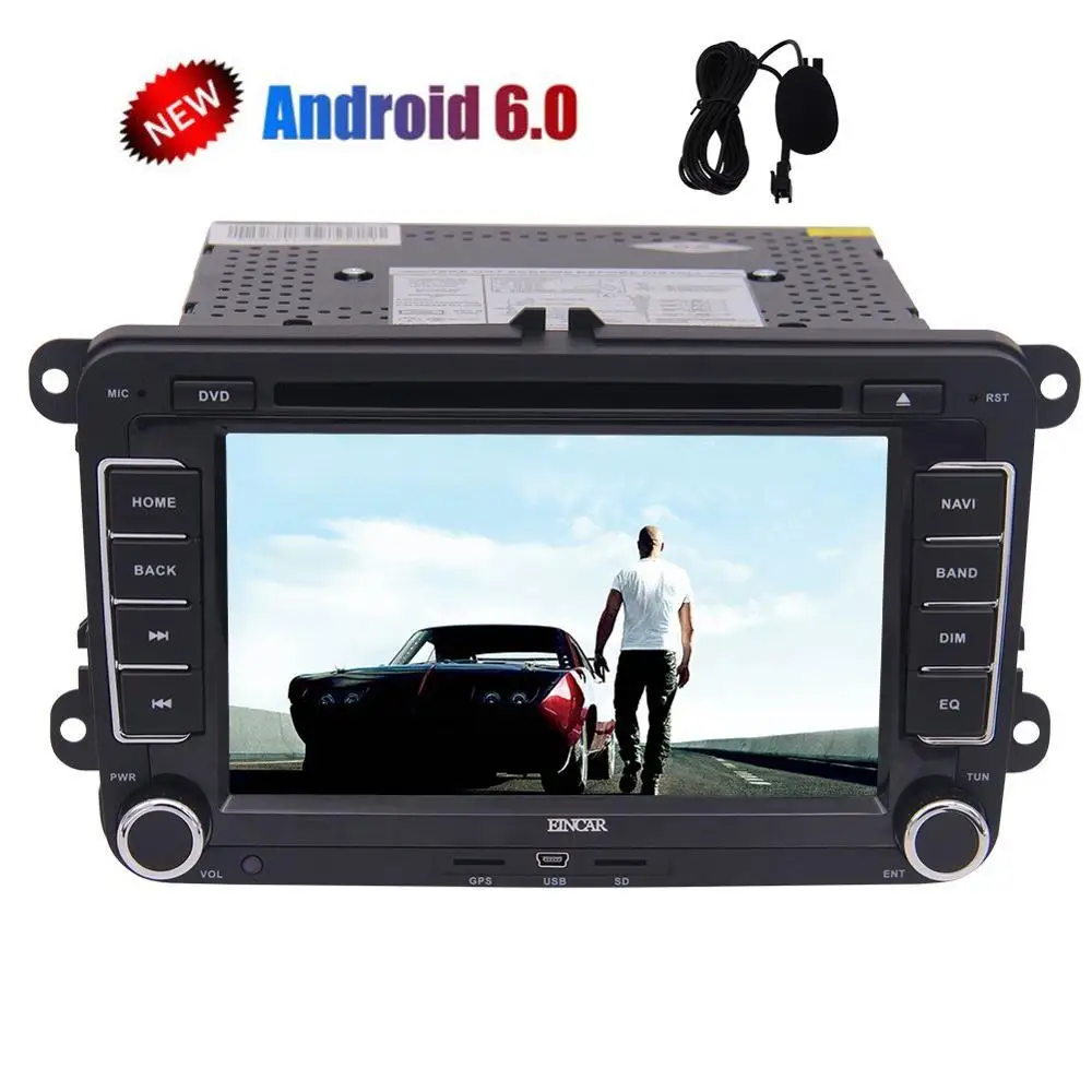 2 Din 7 ''стерео Quad-core Android 6 0 gps в тире Bluetooth DVD плеер для Volkswagen Golf Polo Passat + Wifi CanBus