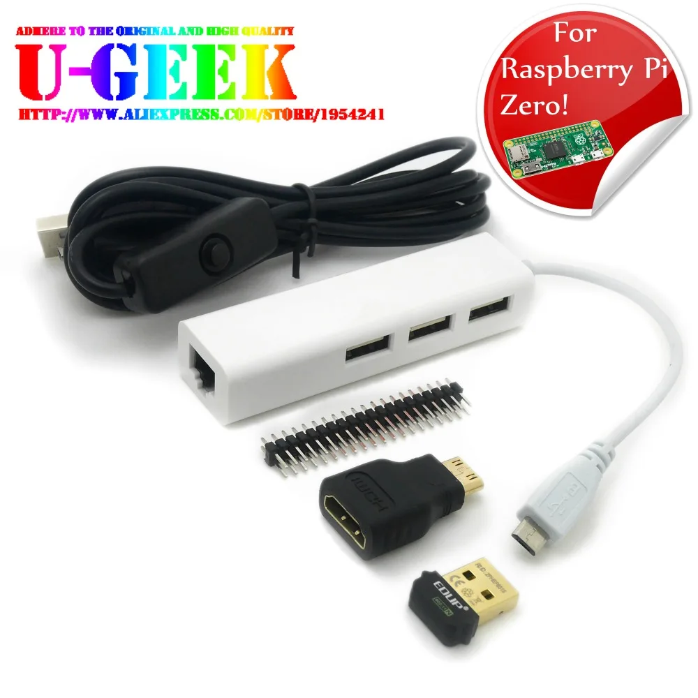 Сетевой комплект для Raspberry Pi zero | HDMI+ Micro USB HUB+ 40 pin+ Мощность кабель+ Беспроводной